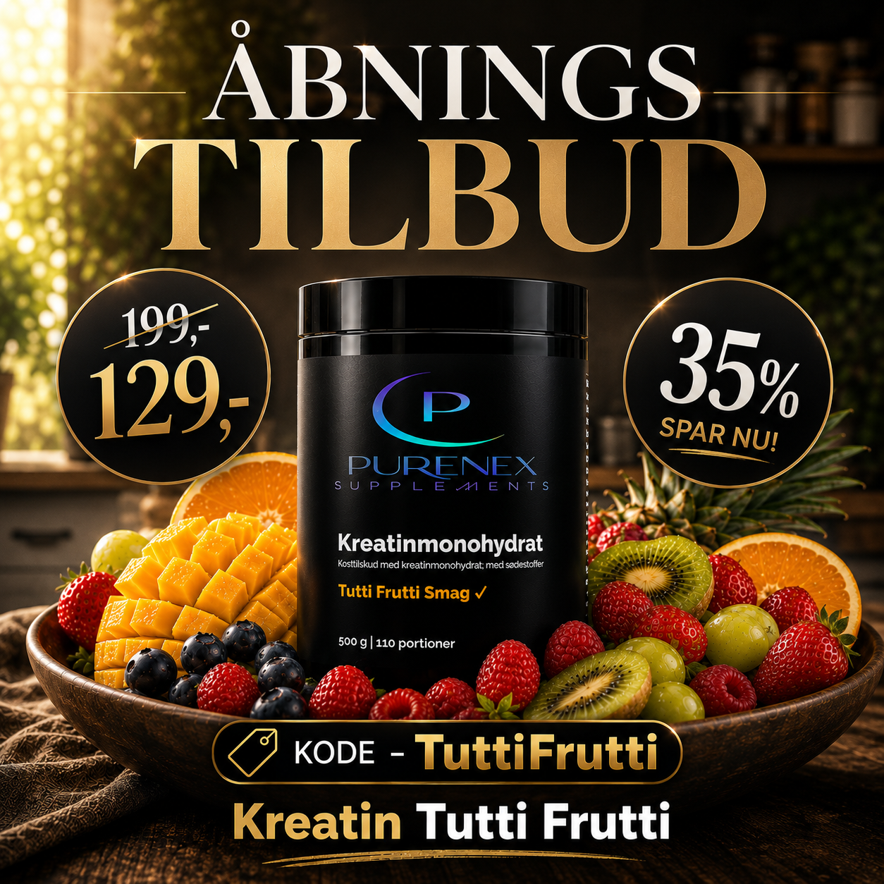Kreatinmonohydrat Tutti Frutti – 500 g.