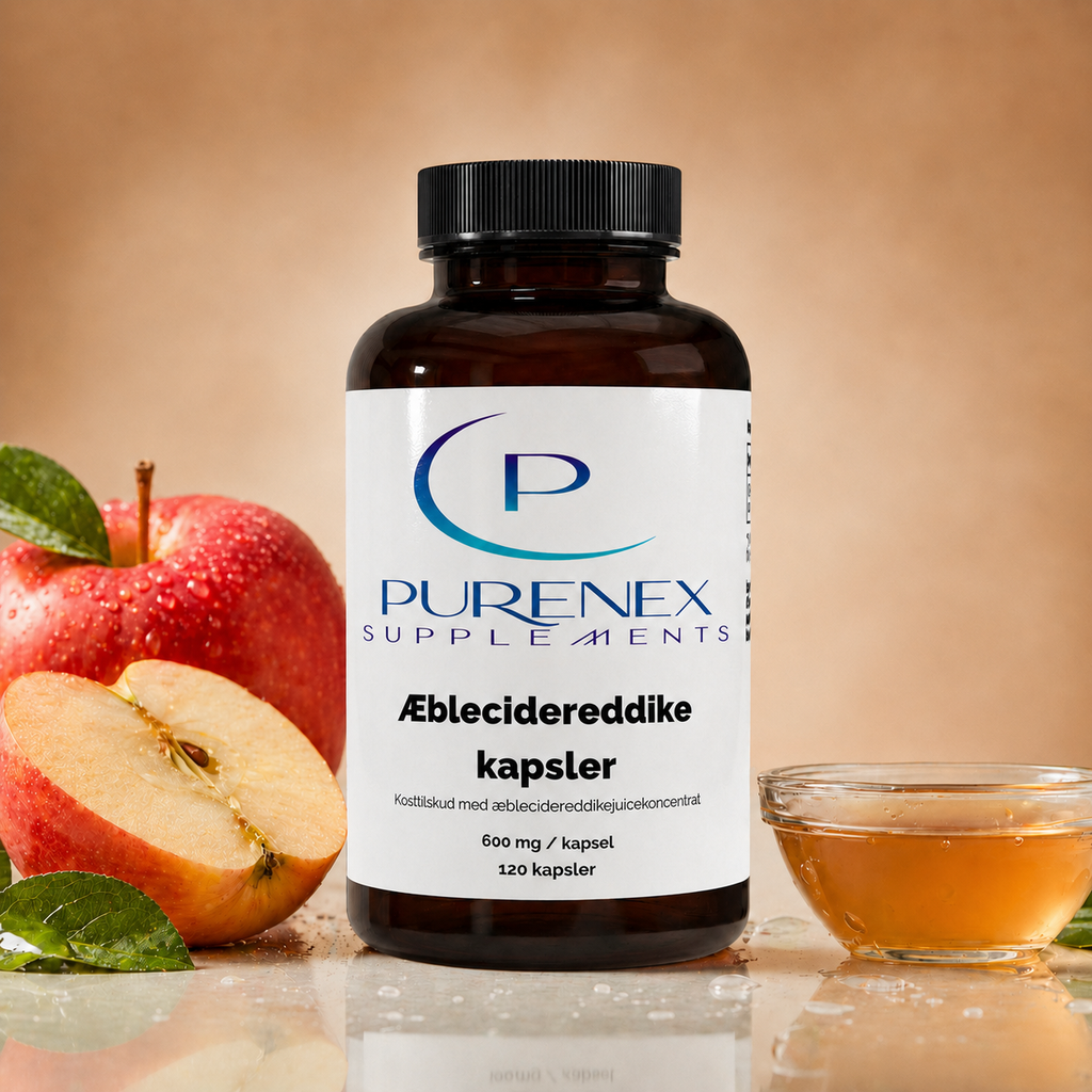 Æblecidereddikeekstrakt kapsler (600 mg. pr. kapsel) – 120 kapsler.