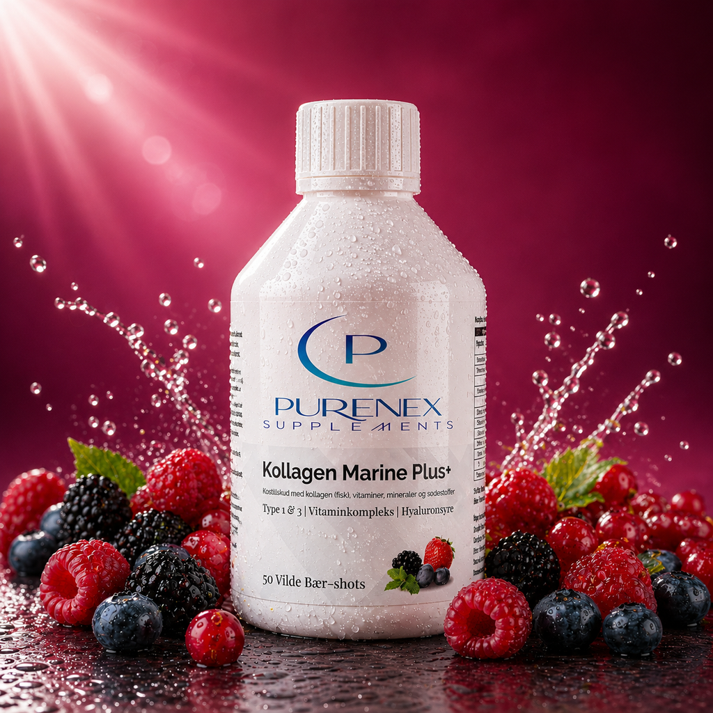 Kollagen Marine Plus+ (1500 DA) – 50 shots – Vilde Bær – 500 ml.