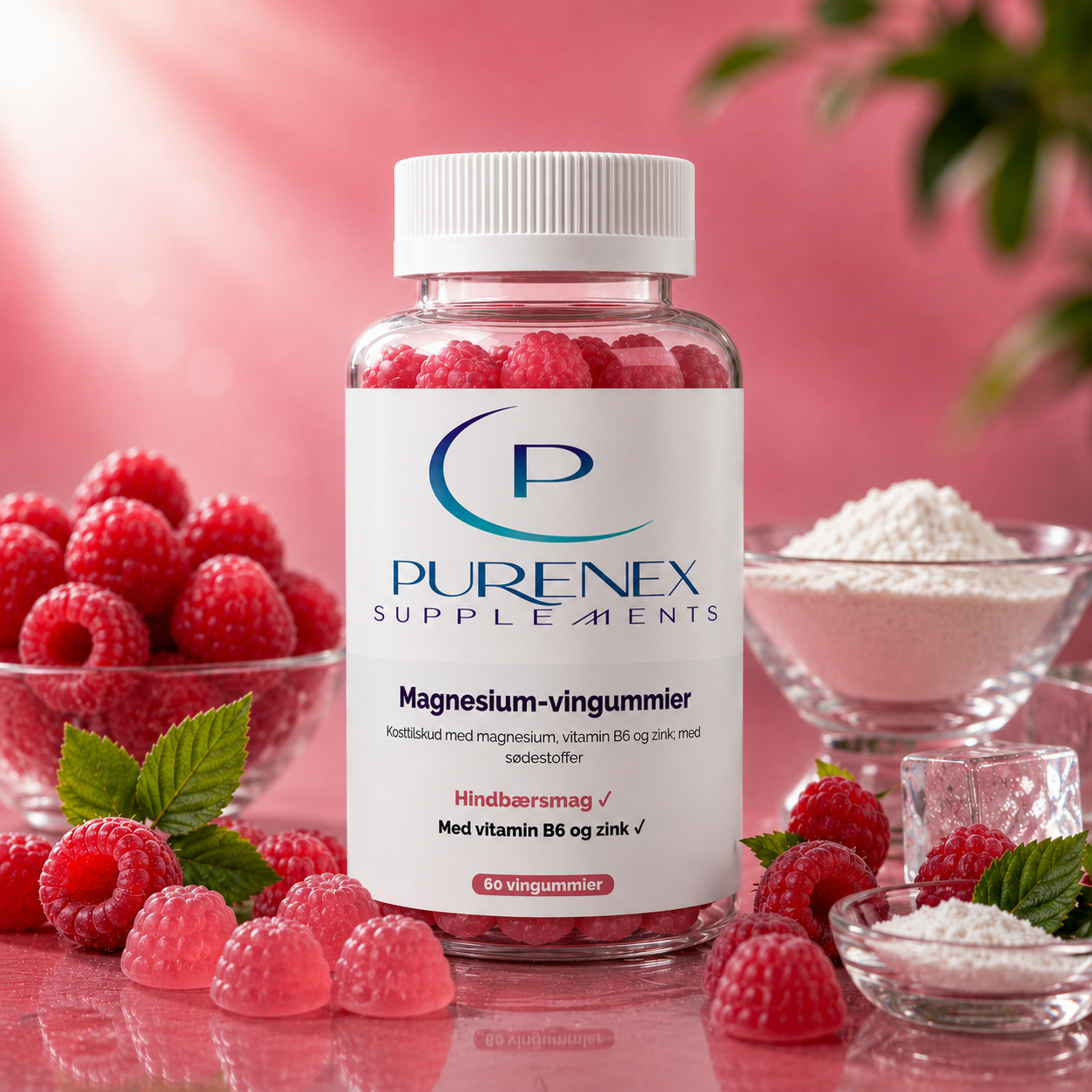 Magnesium + zink + B6 vingummier – 60 stk.